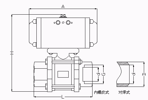 气动二片式球阀Q611F(图4)