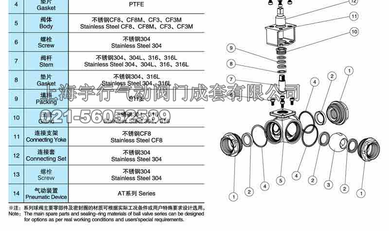 气动内螺纹三通球阀Q614F(图7)