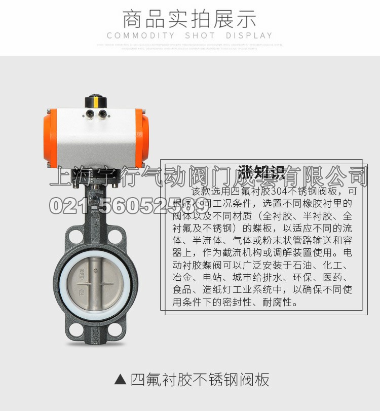 AT气动四氟蝶阀304板阀门DN40 dn50 65 80 100 dn150 200 300(图4)