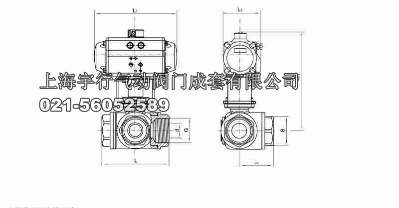 气动内螺纹三通球阀Q614F-16P DN25(图8)