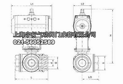 气动内螺纹三通球阀Q614F-16P DN25(图10)