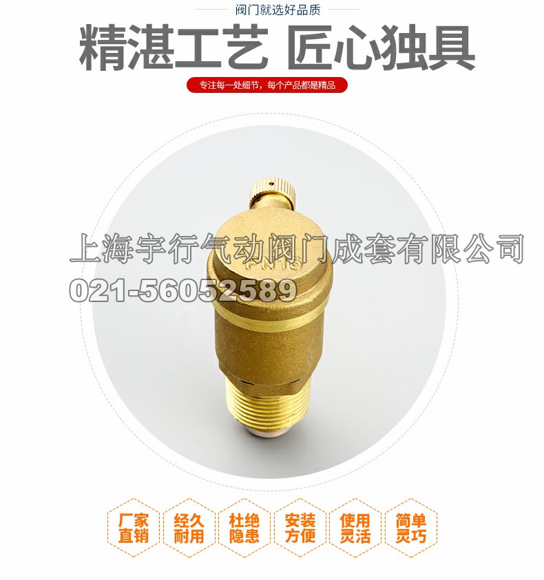 **黄铜自动排气阀 4分内螺纹暖气排气阀门 空调管道放气阀(图1)
