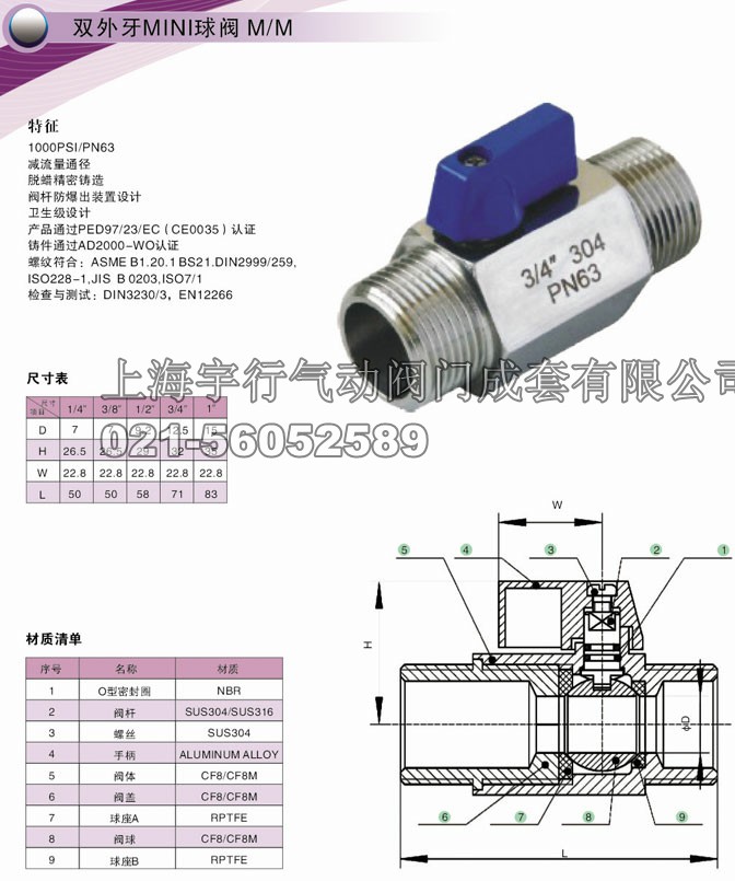 双外牙迷你球阀 M/M(图1)