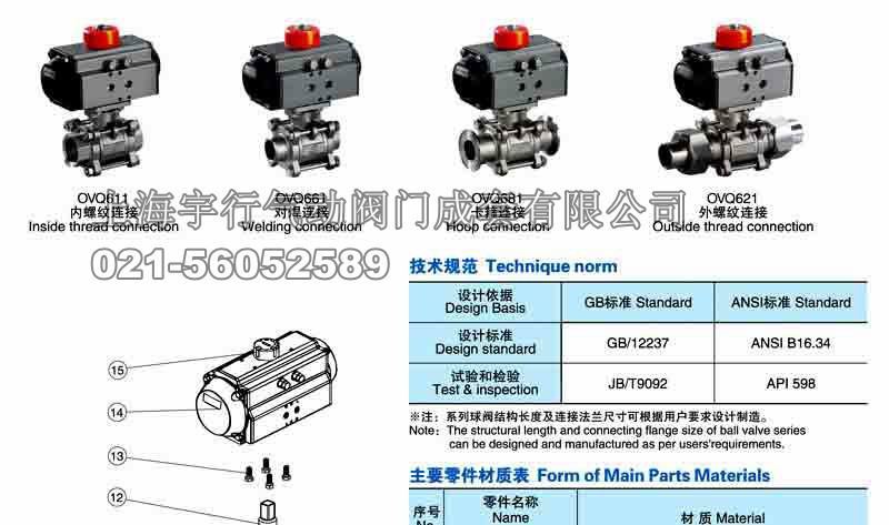 气动三片式内螺纹球阀Q611F-3P(图1)