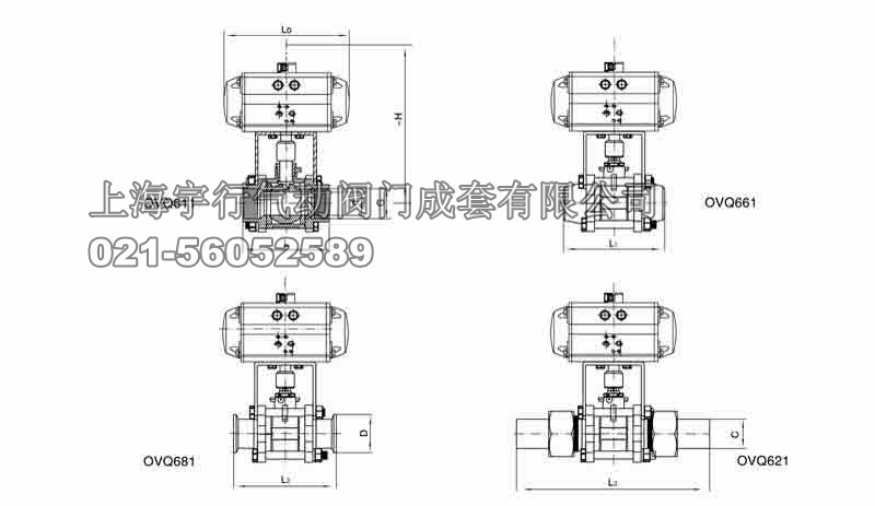 气动三片式内螺纹球阀Q611F-3P(图3)