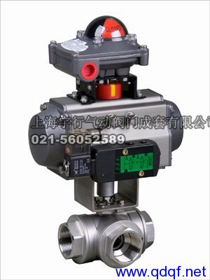 气动三通内螺纹球阀Q614F/Q615F