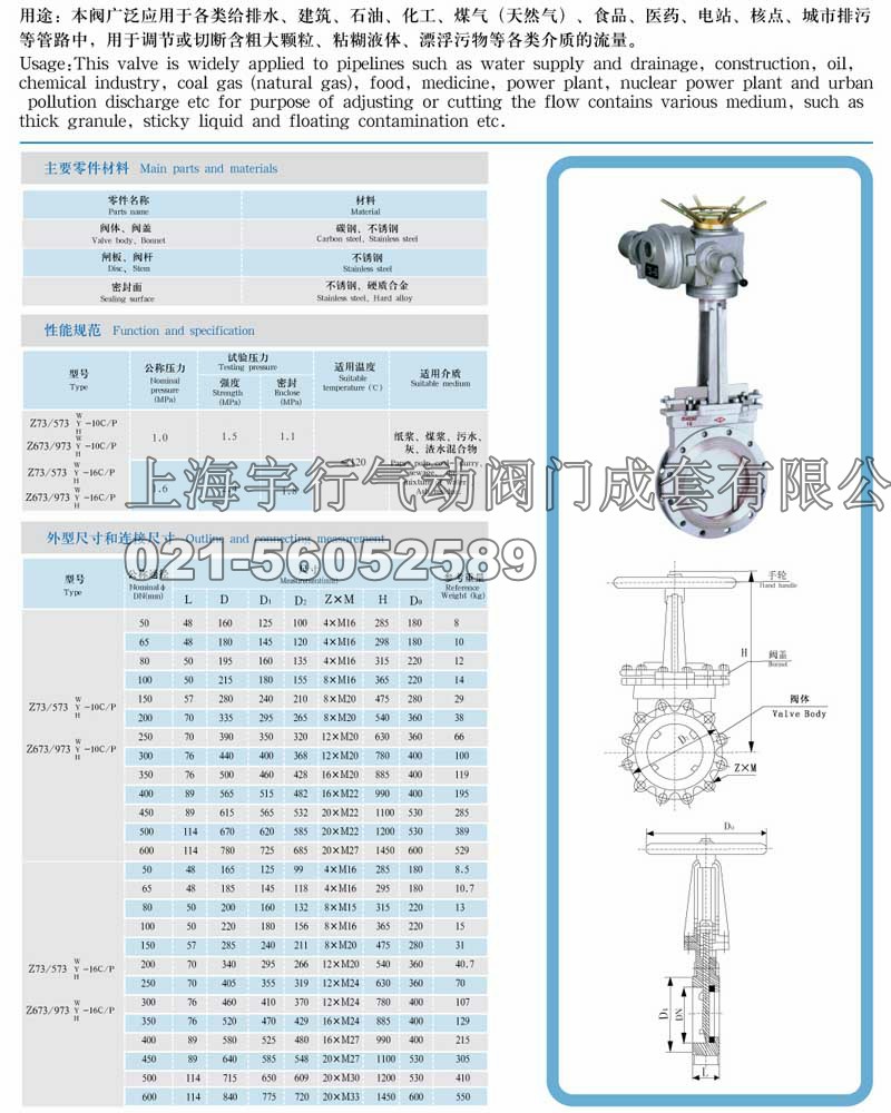 Z73/573/673/973(W/Y/H)-10C/P(16C/P)刀型闸阀(图1)