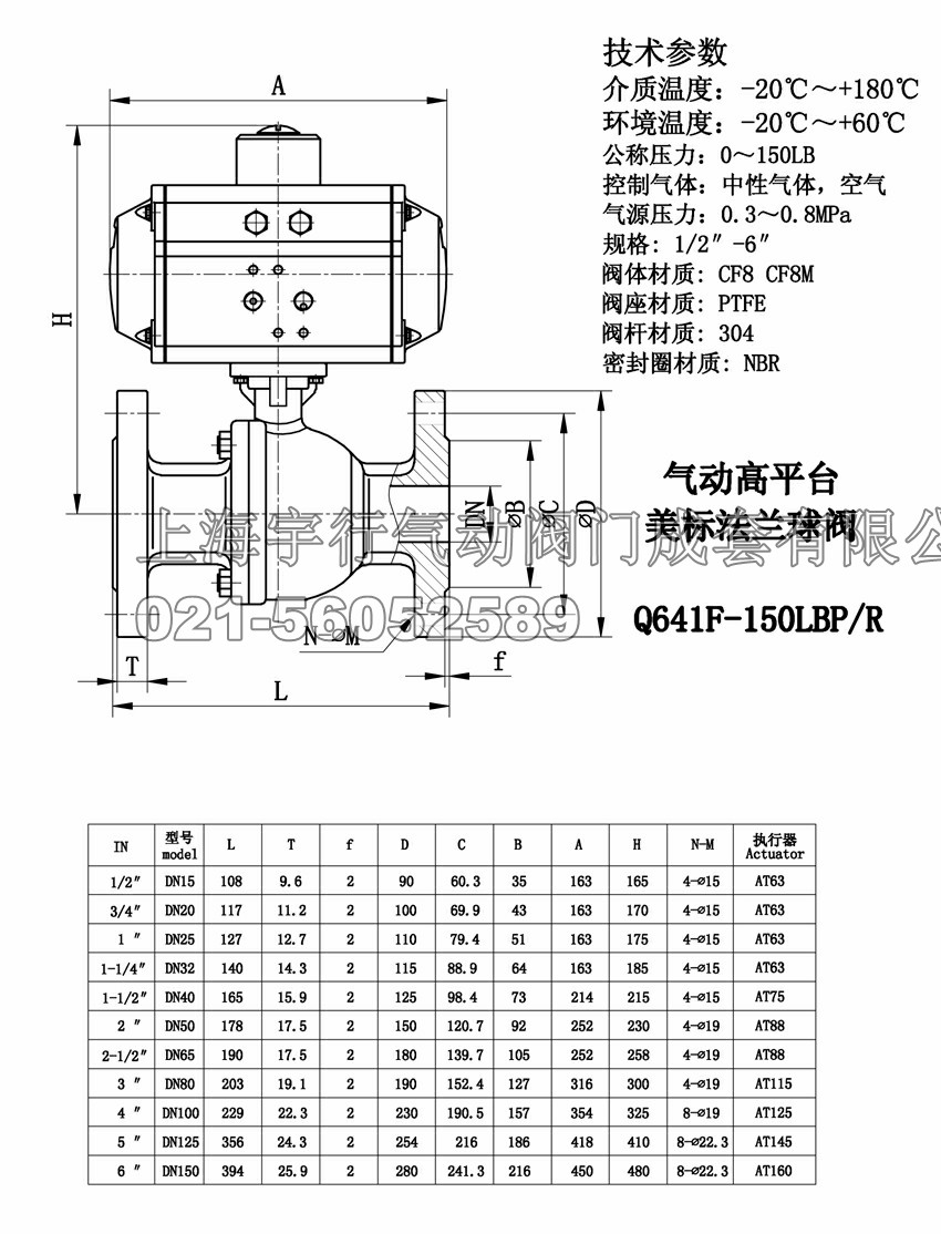 气动高平台美标法兰球阀(图1)