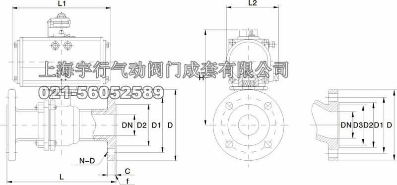 Q641F-16P气动球阀(图1)