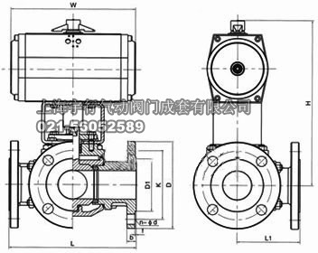 气动三通单作用球阀Q645F-16C(图1)