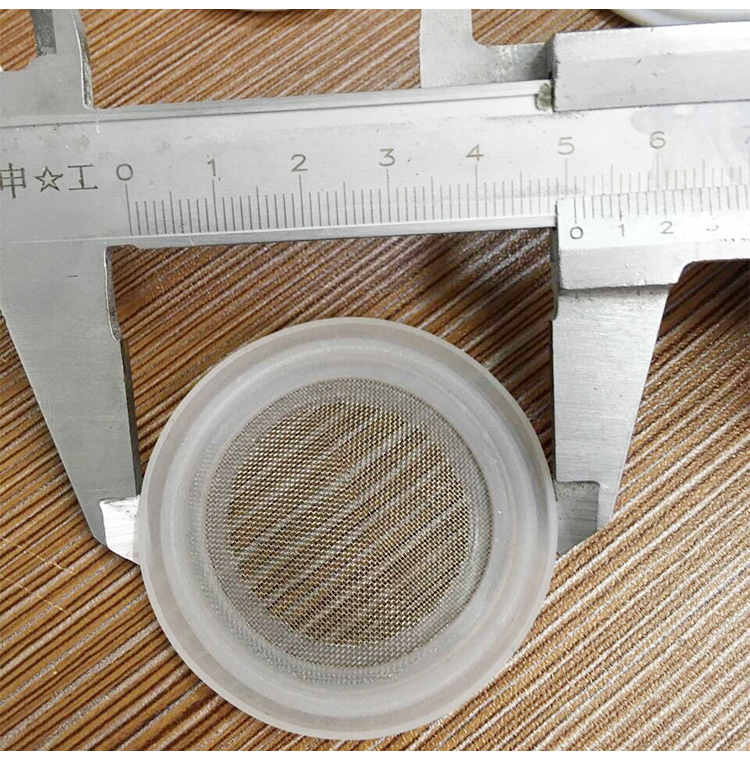 带过滤网卡箍垫圈硅胶食品级密封圈卫生级四氟特氟龙接头快装垫片(图2)
