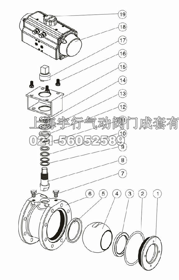 气动薄型球阀Q671F(图2)